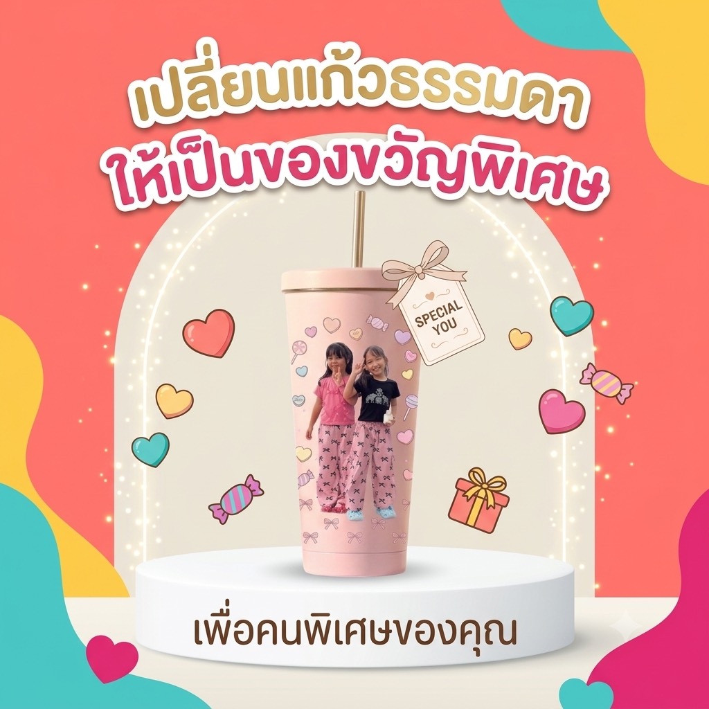 แล้วสแตนเลส เก็บความเย็น ขนาด 16 ออนซ์ ทรงกรวย